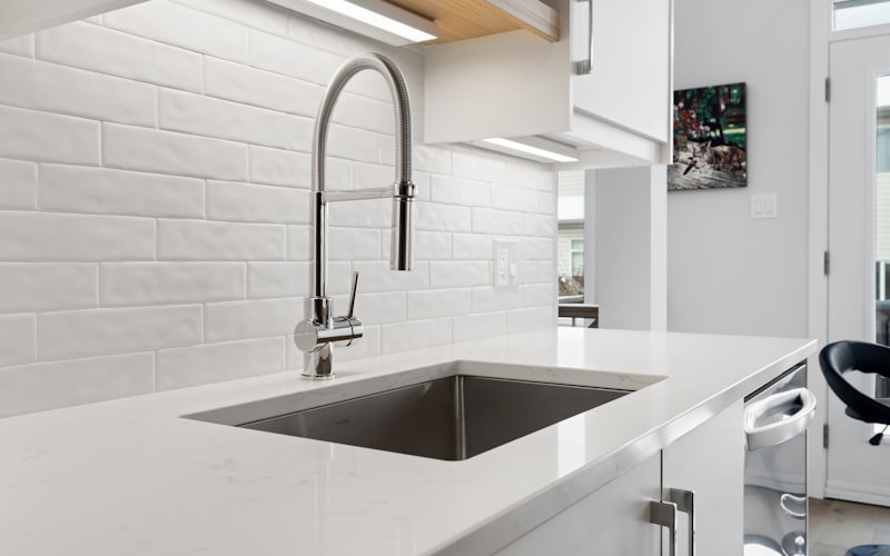 Quality plumbing work in a home kitchen